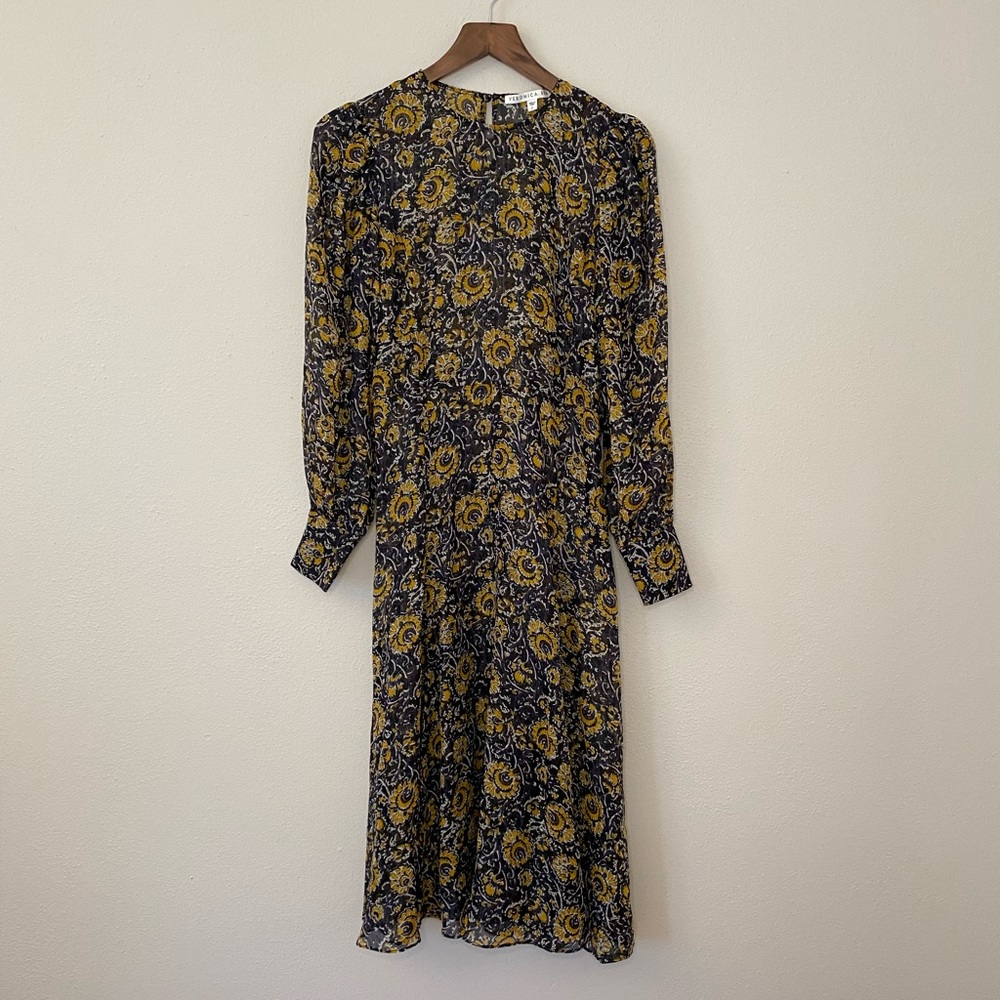 Veronica Beard long sleeve floral midi dress